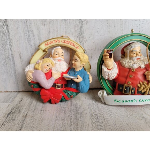 Coca-Cola Santa seasons greetings ornament Xmas set variety - Picture 2 of 7